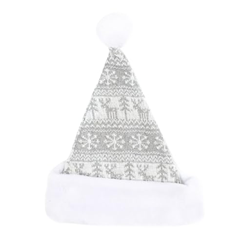 Weihnachtsmütze Nikolausmütze Damen Herren plüsche weihnachtsmann Erwachsene Weihnachtsmann Mütze Nikolausmütze Plüsch Unisex Kappe für Baby Kleinkind Kinder Geschenk Weihnachtshut (White, One Size) von Generic