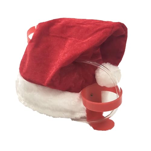 Weihnachtsmütze für Erwachsene, Weihnachtsbecherhalter, 2-in-1-Weihnachtsmütze Rkv157 (Red, 20X30X36cm) von Generic