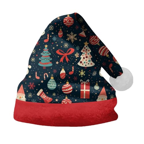 Weihnachtsmütze für Erwachsene, Weihnachtsmützen für Kinder, Weihnachtsmannmütze, Unisex Weihnachtsschmuck, Lustige Weihnachtsbaum Hut, Bequeme Partyhüte, Warm Wintermütze von Generic