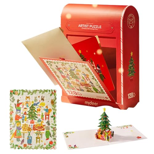 Weihnachtspuzzle, Weihnachtspuzzle für – Winterpuzzle mit Weihnachtsmotiv der Tiere – Puzzleset, Lernspielzeug mit Briefkastenaufbewahrung für Lernspielzeug von Generic