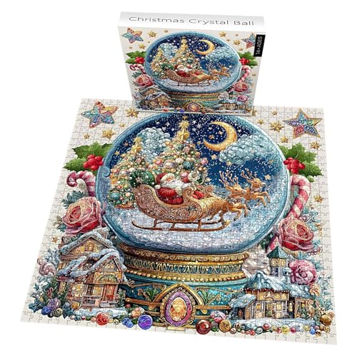 Weihnachtsschnee - -Puzzle - Winterkristallkugel 3D -Puzzle | Farbenfrohe Festliche Dekoration Für Familienaktivitäten Spiele Home Schlafzimmer Studium Kamin Eingang Wohnzimmer Urlaub Geschenk Weihnachtsschnee - -Puzzle - Winterkristallkugel 3D -Puzzle | Farbenfrohe Festliche Dekoration Für Familienaktivitäten Spiele Home Schlafzimmer Studium Kamin Eingang Wohnzimmer Urlaub Geschenk von Generic
