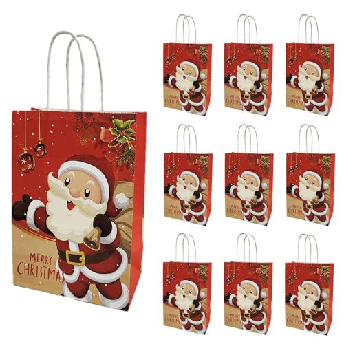 Weihnachtstaschen - Weihnachts-Einkaufstasche | Geschenktüten 10 Stück, Weihnachtsstimmung mit einer weihnachtlichen Geschenktüte. Lassen Sie die festlichen Motive die Wärme der Jahreszeit hervorrufen von Generic