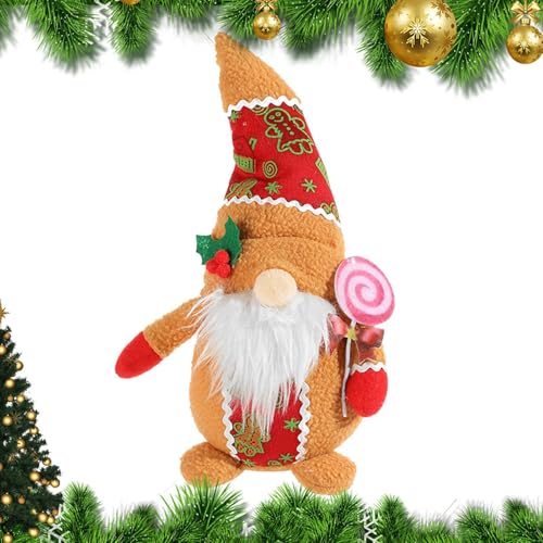 Weihnachtszwerge Wichtel-Weihnachtsdekorationen Lollipop GNOME Plüsch Gesichtslose Puppen, Sammelfiguren, Tischdekoration, Gnom-Stofftier für Dessertdekorationen und Heimdekoration von Generic