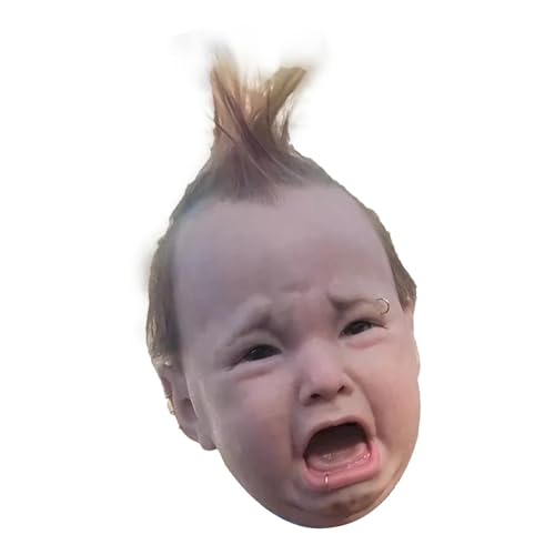 Weinendes Baby Mas-K – Gruselige und urkomische Latex-Kopf-Maske | Weinende Punk-Babymaske | Realistische Halloween-Menschenmasken | Halloween-Maske | Latex-Kopfbedeckung für Halloween-Cosplay-Kostümz von Generic