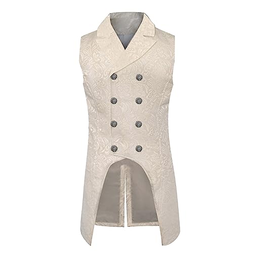Weste Herren Frack, Viktorianische Anzugweste Herren Zweireihig,Steampunk Trachtenweste Mittelalter Anzug Weste Gothic Gilet Halloween Kostüm Western Trachtenwesten für Männer Hochzeit Weste Herren Frack, Viktorianische Anzugweste Herren Zweireihig,Steampunk Trachtenweste Mittelalter Anzug Weste Gothic Gilet Halloween Kostüm Western Trachtenwesten für Männer Hochzeit von Generic