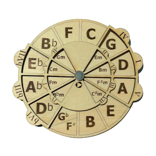 Wheel Chord Ciircle - Guide Chords Wheel, Ciircle Piano Accessory | Wood Chord Wheel Music Transpose Accessories, Music Instrument Wood Melody Maker, General Guitar Instrument for Music Lovers von Generic