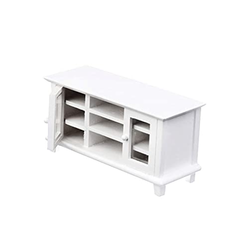 Wichtel Zubehör, Puppenhauszubehör, Miniatur TV Schrank Plastik Dollhouse TV Ständer DIY Doll House Möbel Spielzeug Weiß weiß von Generic