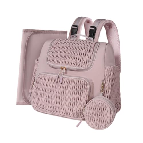 Wickeltasche, Robustes, Vielseitiges Nylon mit Großem Fassungsvermögen für Reisen mit Papa, Mama Und Baby Im Freien, Rosa von Generic