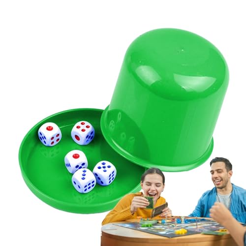 Würfel -Cup -Set - Würfelspiel -Set, Lederwürfel Shaker | Geräuschreduzierende Tasse | Langlebiger casin -Spielzubehör, klassischer Bar Würfelpokal, tragbar für yahtze, farkl, Lügnerwürfel, Brettsp von Generic