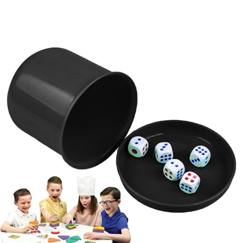 Würfel -Goblet mit Cover - Würfelspiel für Bar, Set von 5 Dice | Ideales Accessoire während der Abende und Meetings, um Stapelspiele, Bluff und lustige Brettspiele zu Spielen von Generic