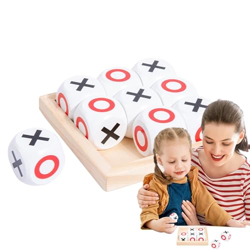 XOXO-Spiel,XO-Spielbrett - Klassisches XO-Brettspiel,Interaktives pädagogisches hölzernes Strategie-Gehirnpuzzle für Familien und Kinder, Puzzlespiel, Spielzeug für Partygeschenke von Generic