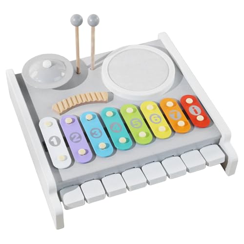 Xylophon-Musikspielzeug, Hölzernes Schlaginstrument Für Kinder | Pädagogische Kindertrommel Und Schlaginstrument – ​​Boho-Xylophon, Multifunktionales Musikinstrument-Spielzeug Für Kinder, Und M von Generic