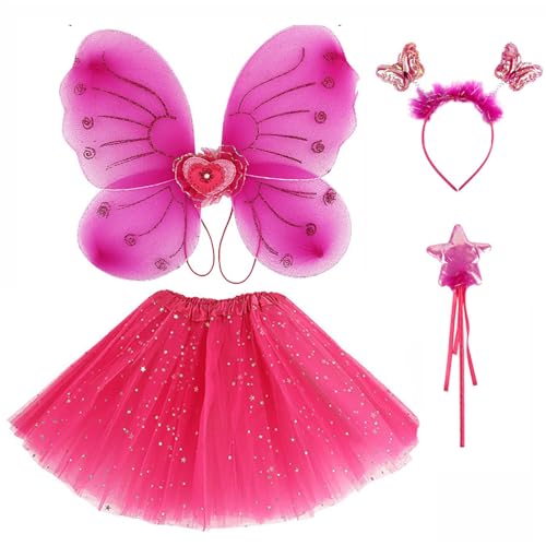 ZJstyle Kinder Kostüm Mädchen Fee Kostüm Set Prinzessin Tutu Rock Fee Magie Schmetterlingsflügel verkleiden sich Fantasy Kostüm Spiel mit Flügeln und Stirnband Tutu Fairy Set für 3-8 Jahre Mädchen ZJstyle Kinder Kostüm Mädchen Fee Kostüm Set Prinzessin Tutu Rock Fee Magie Schmetterlingsflügel verkleiden sich Fantasy Kostüm Spiel mit Flügeln und Stirnband Tutu Fairy Set für 3-8 Jahre Mädchen von Generic