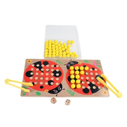 Zählspielzeug Marienkäfer-Puzzle, Holzbrett-Perlenspiel-Spielzeug - Montessori Perlenzählspielzeug - -Lernpuzzle, Clip-Perlen-Matching-Spiel für Kinder ab 3 Jahren von Generic