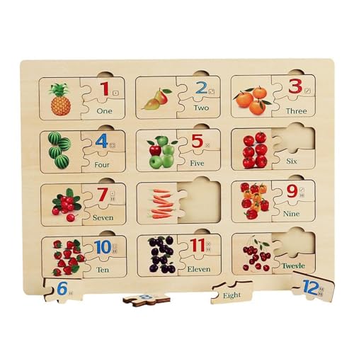 Zahlenpuzzle aus Holz, Zahlenlernpuzzle für Kleinkinder,Zahlen-Lernspielzeug-Matching-Spiel | Kognitives Lernen, pädagogisches Aktivitätsbrett, Spielzeug für frühe Entwicklungsfähigkeiten für Kinder von Generic