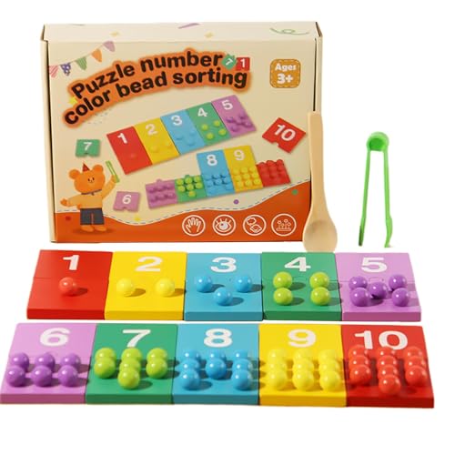 Zahlenzählbrett aus Holz, Sortierspiel aus Holz – Holzspielzeug für Feinmotorik, Lernaktivitäten für Jungen und Mädchen ab 3 Jahren Zahlenzählbrett aus Holz, Sortierspiel aus Holz – Holzspielzeug für Feinmotorik, Lernaktivitäten für Jungen und Mädchen ab 3 Jahren von Generic