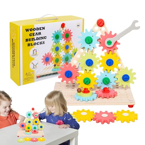Zahnradspielzeug für – Drehbrett aus Holz mit Zahnrädern – ideal für die Entwicklung der Feinmotorik von Mädchen und Zahnradspielzeug für – Drehbrett aus Holz mit Zahnrädern – ideal für die Entwicklung der Feinmotorik von Mädchen und von Generic