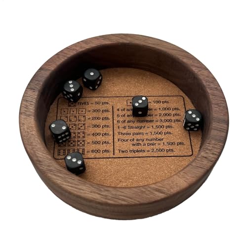 farklle Dice Tably - Robustes Holzwürfelschale | farklle Dice Game Online farklle Dice Game | Elegante Würfelschale sorgt dafür, dass Standard -Spielwürfel im Spiel bleiben, vermeidet es, abzurollen | von Generic