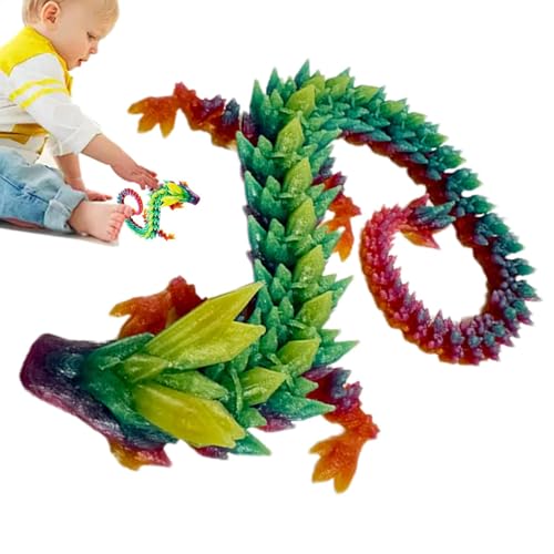 -gedrucktes Drachenspielzeug für Kinder – beweglicher -Zappeldrache | Kristall-Drachenspielzeug – -Gedruckter beweglicher Drache |. Zappelndes Drachenspielzeug, einzigartiges Design zum Stressab von Generic