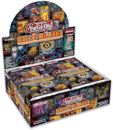 kompatibel für Yu-Gi-Oh! Maze of Millennia Display - Deutsch NEU & OVP - Booster Box inklusive Arkero-G 100 Small Soft Sleeves von Generic