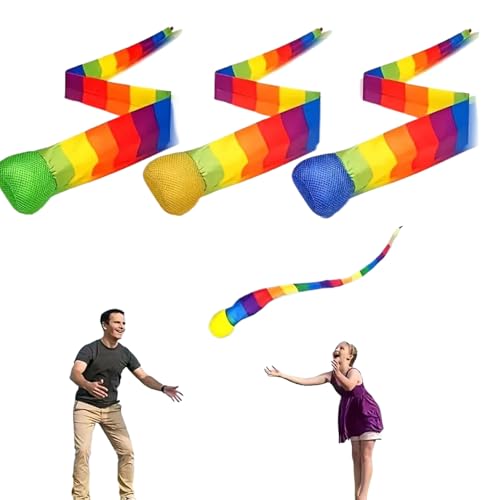 und fangen Ball - Rainbow Tail Play Bälle, 3 Stück Outdoor Game Set | Kinder Park Hinterhof Aktivitätsspielzeug, bunte werfende Fangspiele für Indoor-Outdoor-Spiel und fangen Ball - Rainbow Tail Play Bälle, 3 Stück Outdoor Game Set | Kinder Park Hinterhof Aktivitätsspielzeug, bunte werfende Fangspiele für Indoor-Outdoor-Spiel von Generic