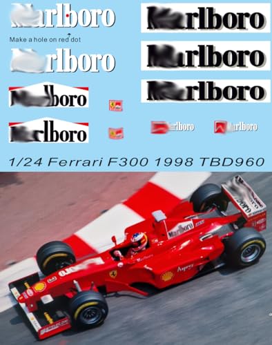 1/24 Sponsor Decals für Ferrari F300 Schumacher Irvine 1998 Decal TBD960 von Generico