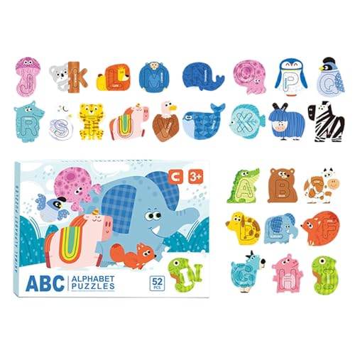 Alphabet-Puzzle für Kinder, Alphabettier-Puzzle, 52-teiliges Set, magnetisch, kognitive Bildung, Tierpuzzle, feine motorische Aktivität, Lernspiele für Kinder Alphabet-Puzzle für Kinder, Alphabettier-Puzzle, 52-teiliges Set, magnetisch, kognitive Bildung, Tierpuzzle, feine motorische Aktivität, Lernspiele für Kinder von Genérico