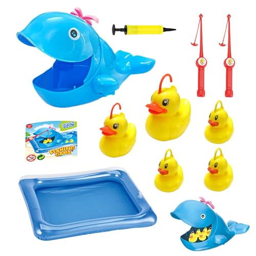 Angelpool-Spielzeug für Kinder, Angelspielzeug – Aufblasbares Pool-Set mit manueller Pumpe – Schwimmendes Fischnetz im Lieferumfang enthalten, Sommerbadeset, Wasserjagd von Genérico