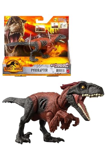 Dinosaurier, kompatibel mit Jurassic World Dominion, Pyroraptor, Velociraptor und Quilmesaurus, Extreme Damage (Pyroraptor) von Genérico