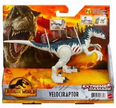 Dinosaurier, kompatibel mit Jurassic World Dominion, Pyroraptor, Velociraptor und Quilmesaurus, Extreme Damage (Velociraptor) von Genérico