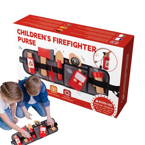 Feuerwehr-Spielzeug, Feuerbrigade-Spielzeug für Kinder 3-5 | Feuerausführung Werkzeuge spielen: pädagogisches Cosplay-Zubehör, Holzzubehör mit Aufbewahrungstaschen Feuerwehr-Spielzeug, Feuerbrigade-Spielzeug für Kinder 3-5 | Feuerausführung Werkzeuge spielen: pädagogisches Cosplay-Zubehör, Holzzubehör mit Aufbewahrungstaschen von Genérico