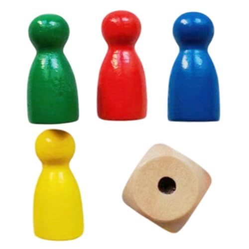 Genérico Brettspiele, Spielfiguren, Brettspiele, 4 Schachspiel-Token mit 1 Würfeln | Zubehör für kleine Bretter, mehrfarbig, tragbare Komponenten für Erwachsene Genérico Brettspiele, Spielfiguren, Brettspiele, 4 Schachspiel-Token mit 1 Würfeln | Zubehör für kleine Bretter, mehrfarbig, tragbare Komponenten für Erwachsene von Genérico