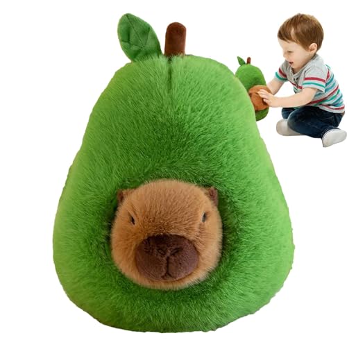 Genérico Capybara Plush - Capybara Avocado-Puppenkissen, gefüllt, kuscheliges Plüschkissen für Wohnzimmer, Schlafzimmer und Geschenk für die Lieben von Genérico