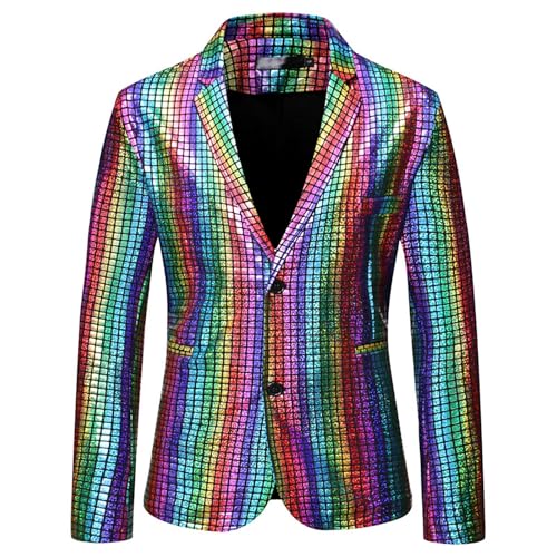 Genérico Disco-Kostüm für Herren, Jacke mit glänzenden Pailletten, Halloween-Kostüm, Jacke für Abendessen, Hochzeit, Halloween, Partys für Erwachsene Genérico Disco-Kostüm für Herren, Jacke mit glänzenden Pailletten, Halloween-Kostüm, Jacke für Abendessen, Hochzeit, Halloween, Partys für Erwachsene von Genérico