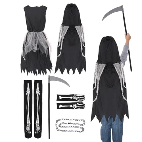 Genérico Grusel-Kostüm für Kinder, -Set für Halloween, Cosplay-Kostüm, Zubehör zum Verkleiden von kleinen Kindern bei Karneval und Partys Genérico Grusel-Kostüm für Kinder, -Set für Halloween, Cosplay-Kostüm, Zubehör zum Verkleiden von kleinen Kindern bei Karneval und Partys von Genérico
