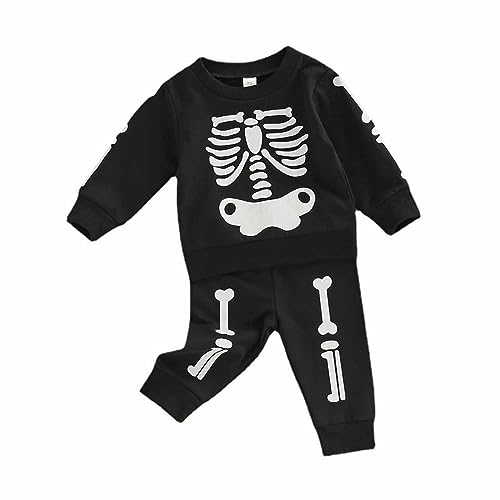 Genérico Halloween-Kostüm für Babys, Skelett, Baby, Mädchen, Jungen, langärmlig, Pullover, Hose, Anzug für Kinder von 0 bis 18 Monaten Genérico Halloween-Kostüm für Babys, Skelett, Baby, Mädchen, Jungen, langärmlig, Pullover, Hose, Anzug für Kinder von 0 bis 18 Monaten von Genérico