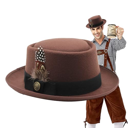 Genérico Oktoberfest-Hutkostüm, Bayerische Hüte für Herren, Oktoberfest-Hüte für Herren, mit Federn, Emblemen, Kostüm-Zubehör, vielseitig verwendbar Genérico Oktoberfest-Hutkostüm, Bayerische Hüte für Herren, Oktoberfest-Hüte für Herren, mit Federn, Emblemen, Kostüm-Zubehör, vielseitig verwendbar von Genérico