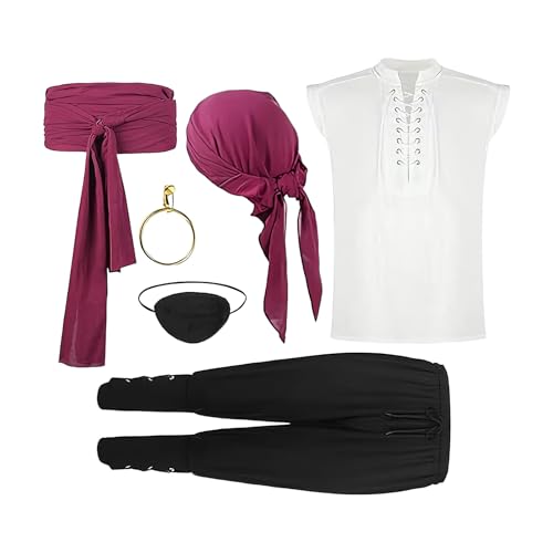 Genérico Piratenkostüm für Erwachsene, Mittelalterliches Piratenkostüm für Herren, Halloween, Zubehör für Partys, Karneval, Fotos für Erwachsene Genérico Piratenkostüm für Erwachsene, Mittelalterliches Piratenkostüm für Herren, Halloween, Zubehör für Partys, Karneval, Fotos für Erwachsene von Genérico