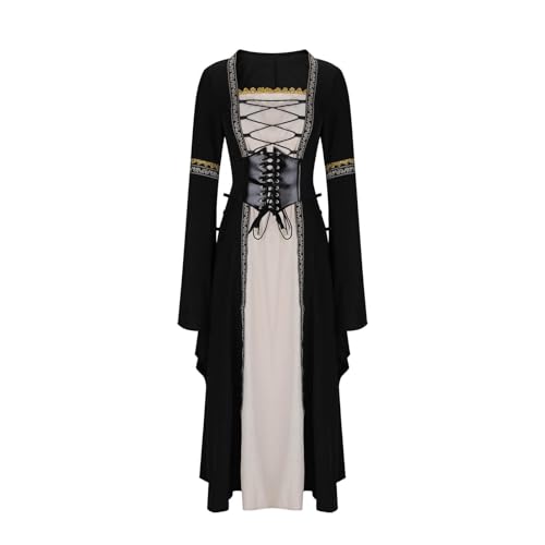 Genérico Prinzessinnenkostüm, Schwarz, langes Samtkleid für Damen, Vintage, Retro, Mittelalterkleidung, Retro, mit Trompetenärmeln, Gothic, Renaissance, Karneval, Halloween-Party Genérico Prinzessinnenkostüm, Schwarz, langes Samtkleid für Damen, Vintage, Retro, Mittelalterkleidung, Retro, mit Trompetenärmeln, Gothic, Renaissance, Karneval, Halloween-Party von Genérico