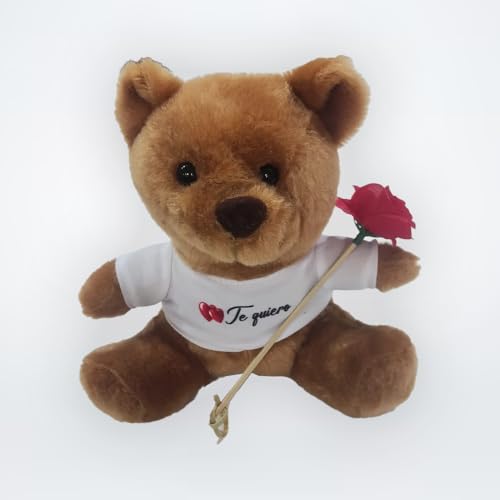 Genérico Teddybär "Ich liebe dich" mit Rose und dekorativer Box, Geschenk zum Valentinstag, Geschenk für Paare, Geschenk für Verliebte von Genérico