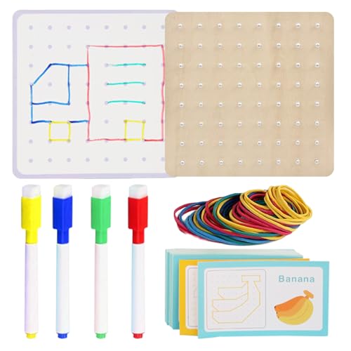 Geo Bretter für das Klassenzimmer, Geoboard aus Holz mit Gummibändern, grafisches Mathematikmuster, Blöcke, Geo-Brett, Lernspielzeug für Kinder Geo Bretter für das Klassenzimmer, Geoboard aus Holz mit Gummibändern, grafisches Mathematikmuster, Blöcke, Geo-Brett, Lernspielzeug für Kinder von Genérico