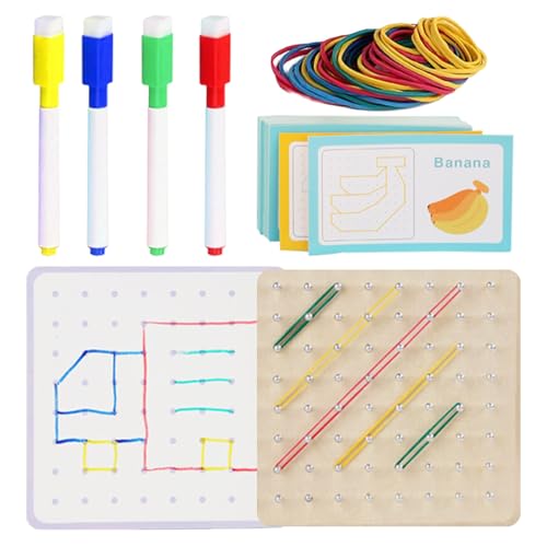 Geoboard aus Holz - Geoboard aus Holz für Kleinkinder - Geoboard mit Gummibändern, grafisches Mathematikmuster, Blöcke, Geo-Brett, Lernspielzeug für Kinder Geoboard aus Holz - Geoboard aus Holz für Kleinkinder - Geoboard mit Gummibändern, grafisches Mathematikmuster, Blöcke, Geo-Brett, Lernspielzeug für Kinder von Genérico