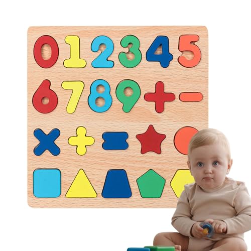 Holz-Zahlenbrett, Puzzle-Brett, Mathematik-Lernspiel für Kinder, Holznummer, Puzzle-Brett für Kleinkinder, Lernspielzeug Preesc von Genérico