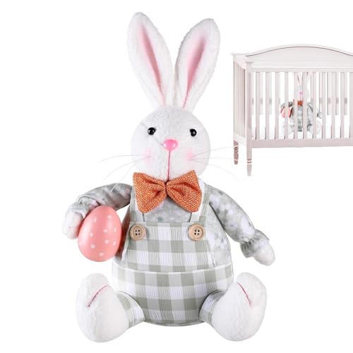 Kaninchen-Plüschtier, Easter Bunny Plush, niedliches Plüschtier mit Ei oder Blume, Plüsch-Kissen, 30,5 cm, für Heimdekoration, Kinder von Genérico