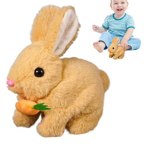 Kaninchen-Spielzeug für Kinder, -Plüschspielzeug - Easter Bunny Soft Doll Toys, Game Interactive Rabbit Cute Puppen, Springen und Schütteln von elektronischen Ohren, Korbfüllung von Genérico