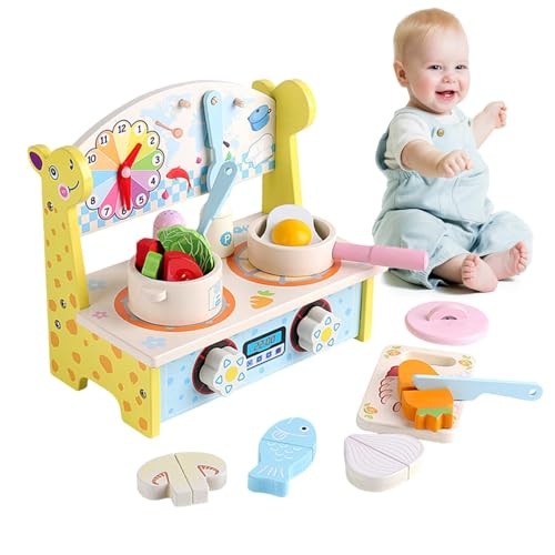 Kids Kitchen Playset, Cooking Set, Toy Kitchen Accessories, Ermutigung des fantasievollen Lernens, Spielset für , Mädchen, Kleinkinder, 24 x 13,5 x 21,5 cm, mehrfarbig von Generico