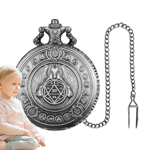 Kleine Taschenuhr mit Metallwürfel, Taschenuhr-Würfel, tragbare Würfel für Familiennacht, Retro-Metall-Würfel-Set für Rollenspiele und Brettspiele, Unterhaltungswürfel von Genérico