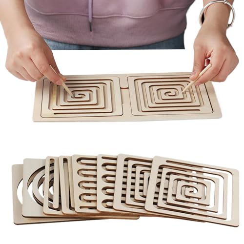 Labyrinth-Brettspiel aus Holz, Labyrinth-Puzzle-Brett, Puzzlespiel, Labyrinth-Aktivitätsplatt, Stift-Kontroll-Trainingsbrett für Bildung von Genérico