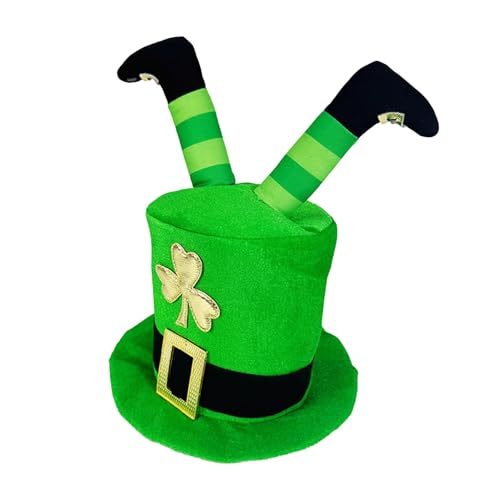 Leprechaun St. Patrick's Day Hut für Erwachsene | Green High Top Irish Hut mit irischen Beinen, Kostümhalter, Partyzubehör für den von Genérico