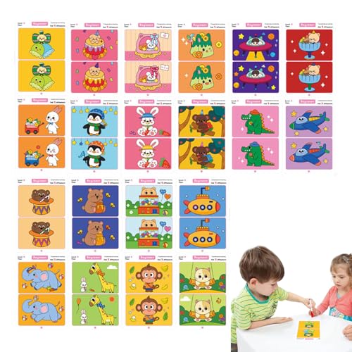 Lernspiel für Kinder: Eine Karte zur Konzentration mit attraktiven Herausforderungen des Unterschieds, das Spielzeug des Konstruktors der kognitiven Fähigkeiten zum Üben von Lernspiel für Kinder: Eine Karte zur Konzentration mit attraktiven Herausforderungen des Unterschieds, das Spielzeug des Konstruktors der kognitiven Fähigkeiten zum Üben von von Genérico